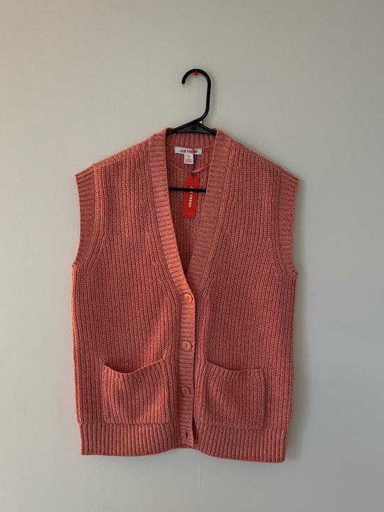 Joe Fresh Sweaters - Joe Fresh Coral Knit Button-Front V-Neck Vest